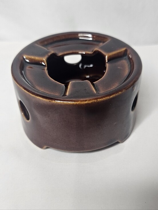 no brand Other - Vintage Brown Ceramic Teapot Warmer Fondue Burner Tea Light Holder Taiwan 4"